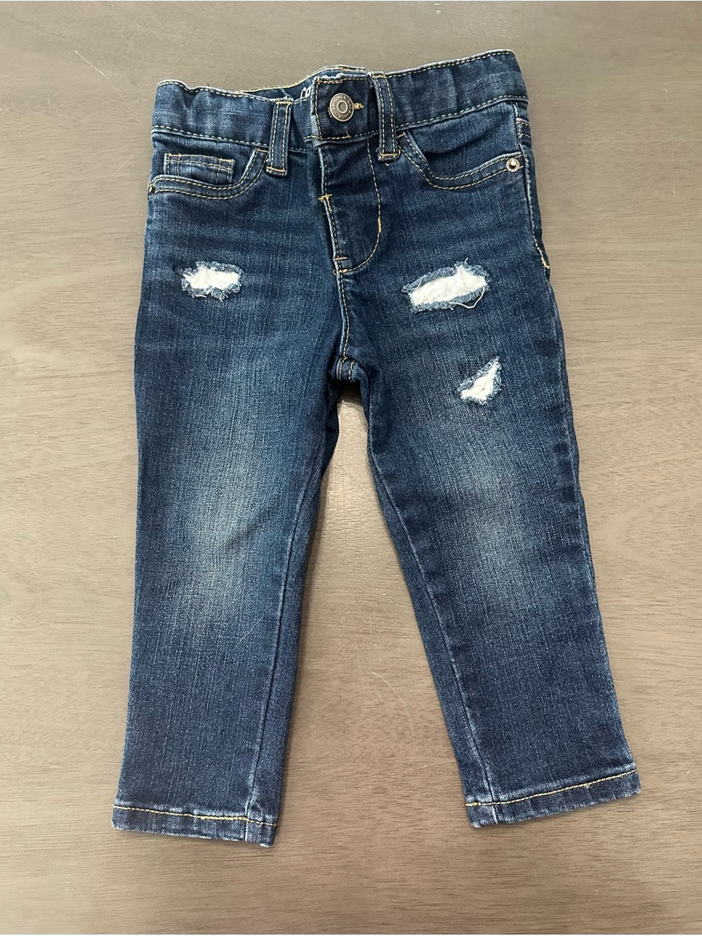 Dark Blue Kids Distressed Denim Jeans